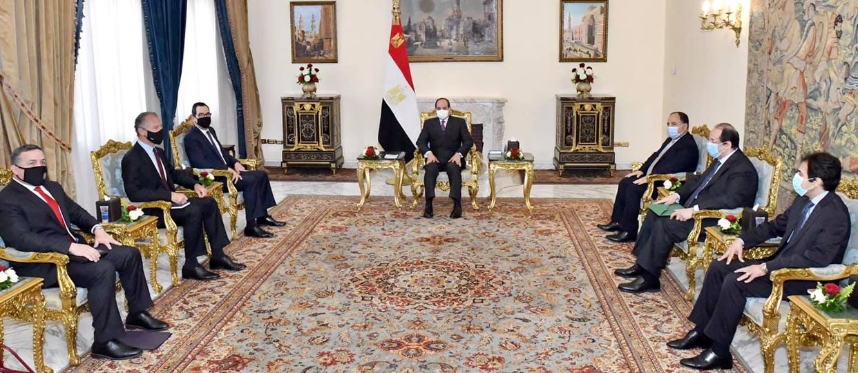السيد الرئيس يستقبل وزير الخزانة الأمريكي 
