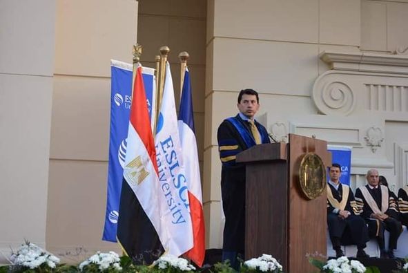 وزير الشباب والرياضة يشهد حفل تخرج الحاصلين على ماجستير إدارة الأعمال جامعة اسلسكا