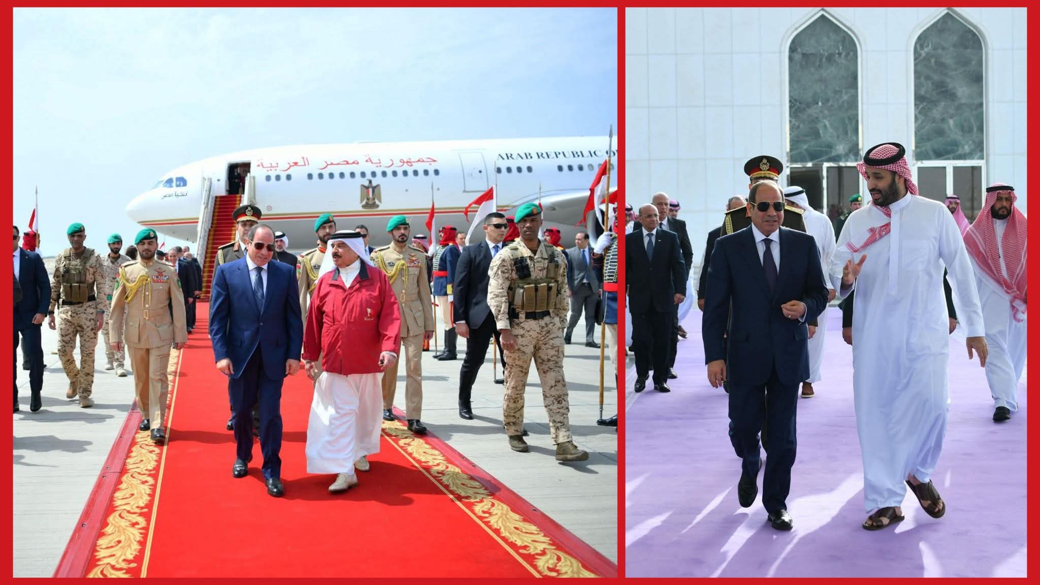 أجرى السيد الرئيس عبد الفتاح السيسي، اليوم، زيارة أخوية قصيرة إلى كل من مملكة البحرين والمملكة العربية السعودية،