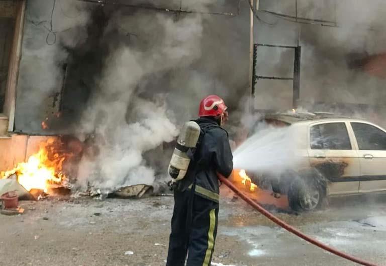 عاجل السيطرة على حريق بمحلين وسيارة في السويس.