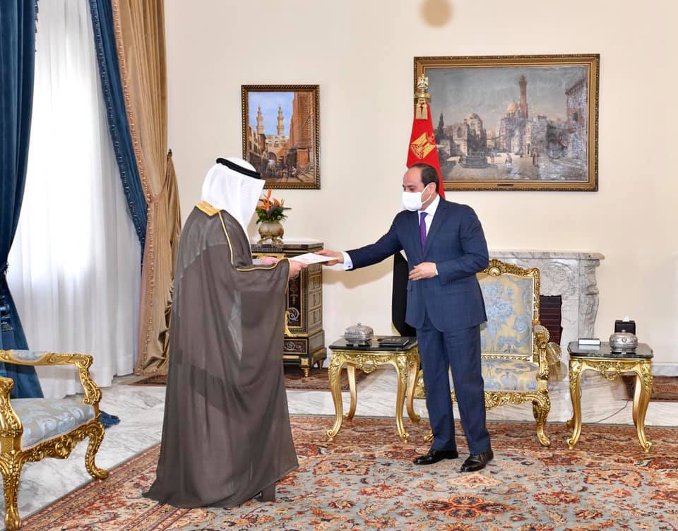 السيد الرئيس السيسي يتلقي رسالة من أخيه صاحب السمو الشيخ نواف الأحمد الجابر الصباح أمير دولة الكويت