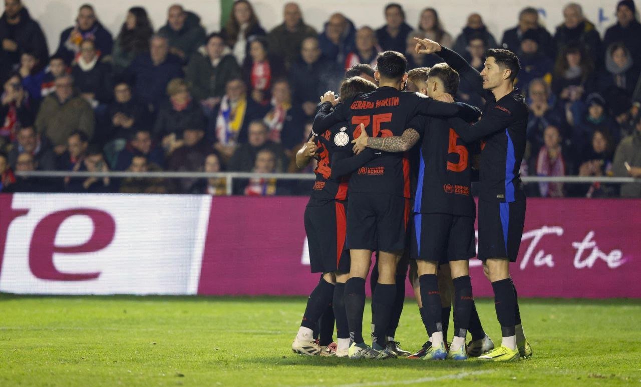 برشلونة يضرب بارباسترو برباعيه نظيفه ويتأهل ألي الدور ال16 في كأس ملك إسبانيا.