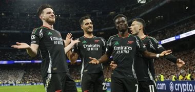 أرسنال يفوز على ريال مدريد ويتأهل لمواجهة باريس سان جيرمان في نصف نهائي دوري الأبطال.